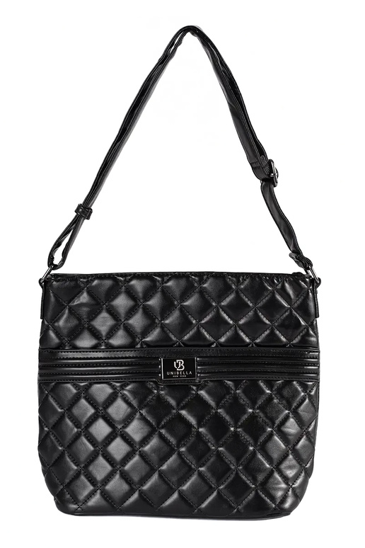 Bolso de mano negro acolchado para mujer