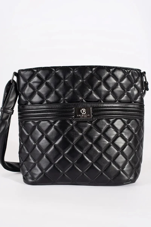 Bolso de mano negro acolchado para mujer