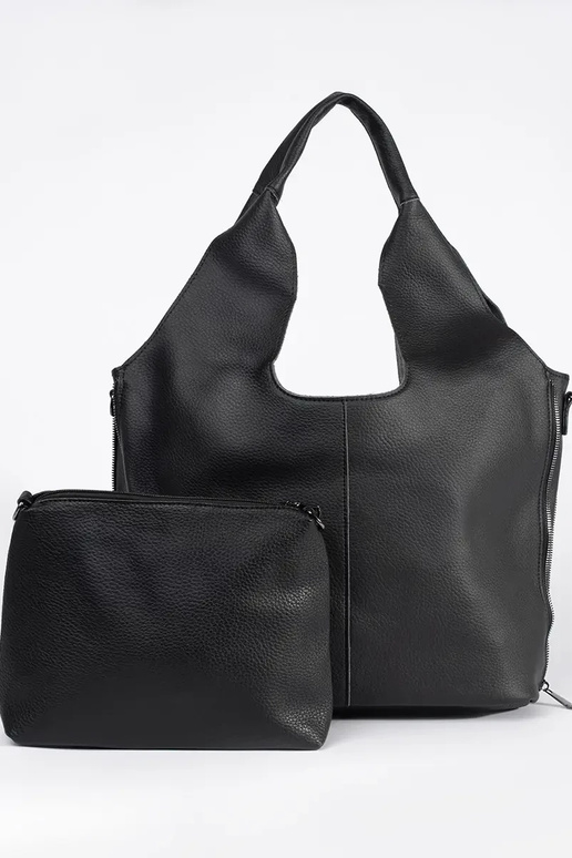 Bolso grande negro de piel sintética