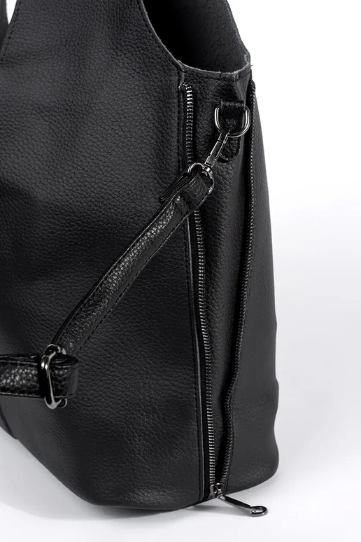 Bolso grande negro de piel sintética