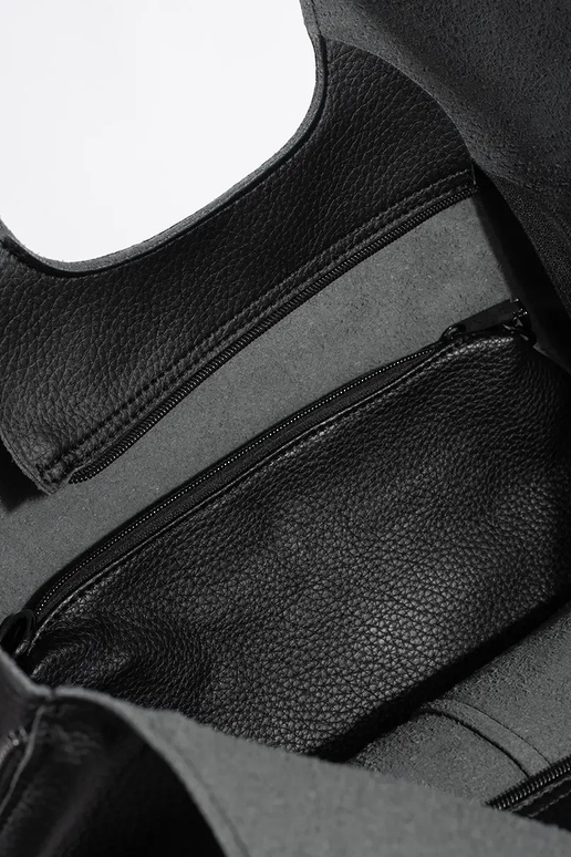 Bolso grande negro de piel sintética