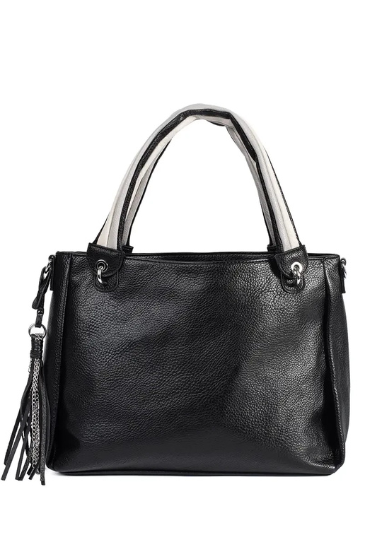Bolso negro de mujer con cremallera