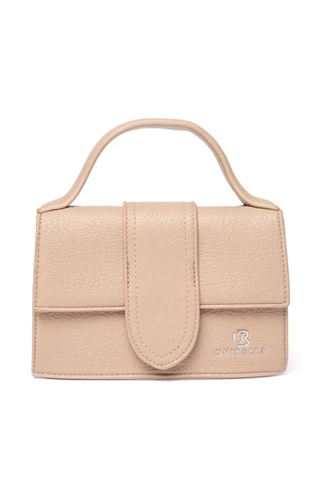 Bolso pequeño beige con asa