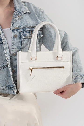 Bolso blanco con cremallera 2
