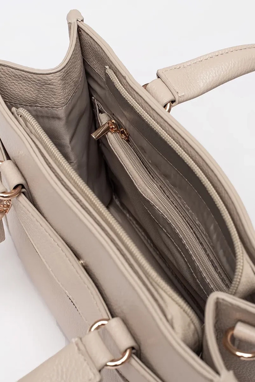 Bolso color marfil con cremallera