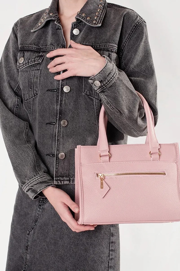 Bolso rosa con cremallera 2