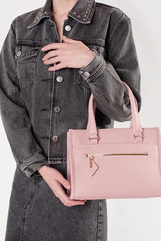 Bolso rosa con cremallera