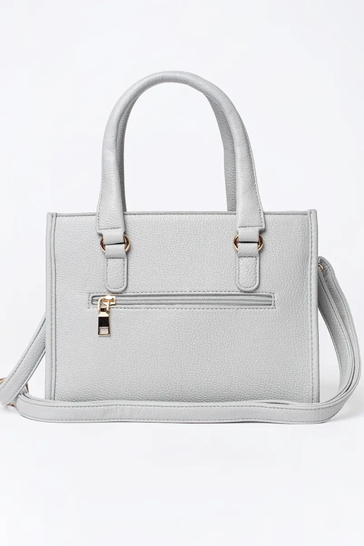 Bolso gris con cremallera