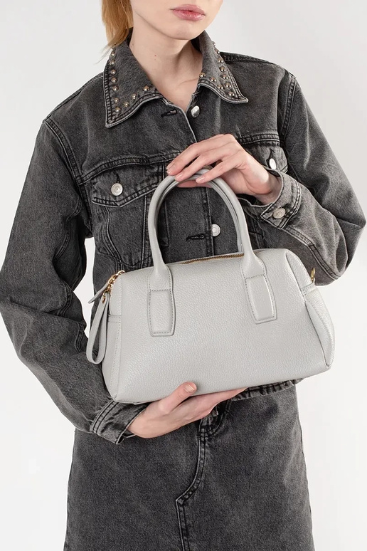 Bolso de mano gris para mujer