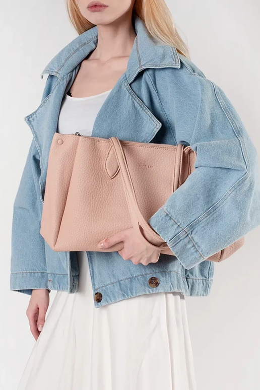 bolso shopper de eco cuero rosa