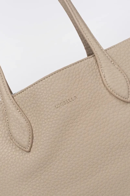 bolso shopper de eco cuero color marfil