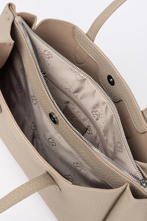 bolso shopper de eco cuero color marfil