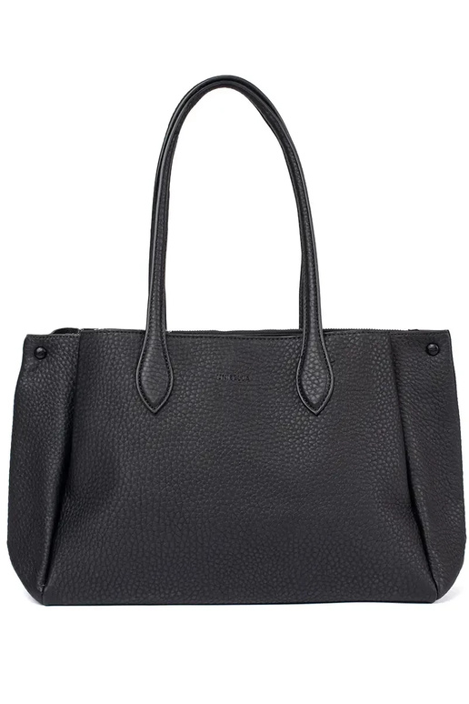 bolso shopper de eco cuero negro