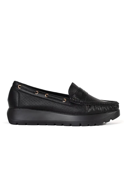 Mocasines de mujer color negro con... Mocasines de mujer color negro con...