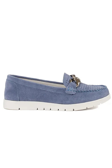 Mocasines azules de piel...