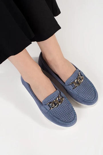 Mocasines azules de piel... 2