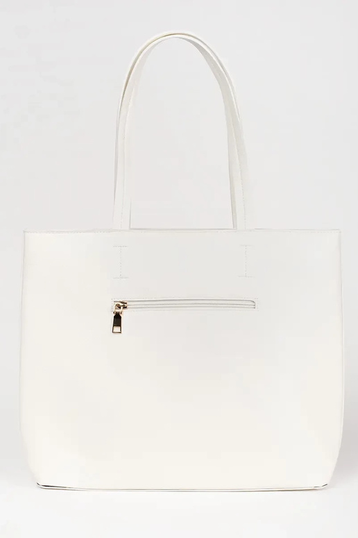 Gran bolso shopper blanco con tachuelas