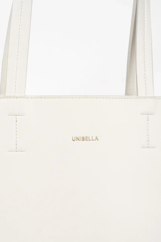 Gran bolso shopper blanco con tachuelas