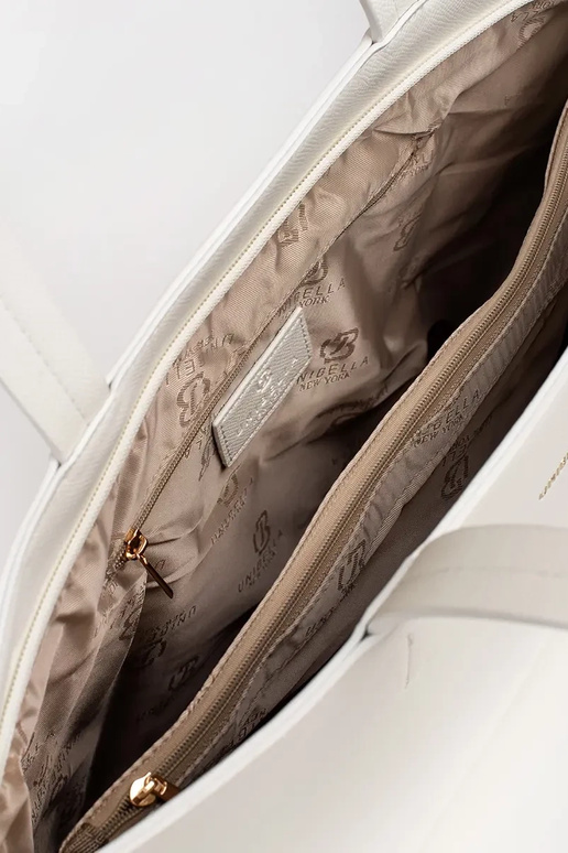 Gran bolso shopper blanco con tachuelas