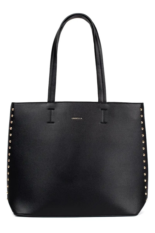 Gran bolso shopper negro con tachuelas
