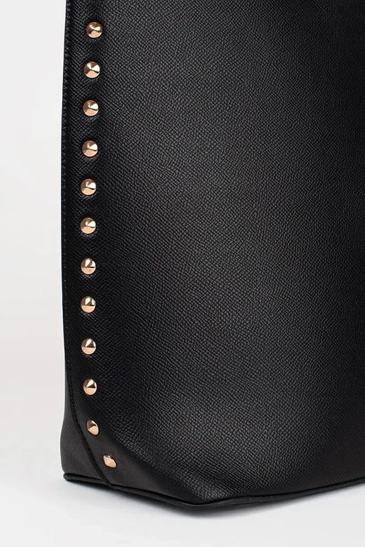 Gran bolso shopper negro con tachuelas