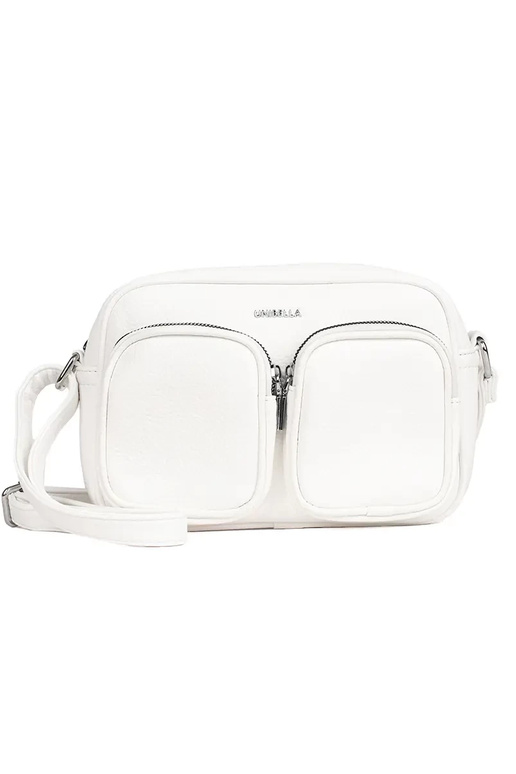 Pequeño bolso blanco con compartimentos