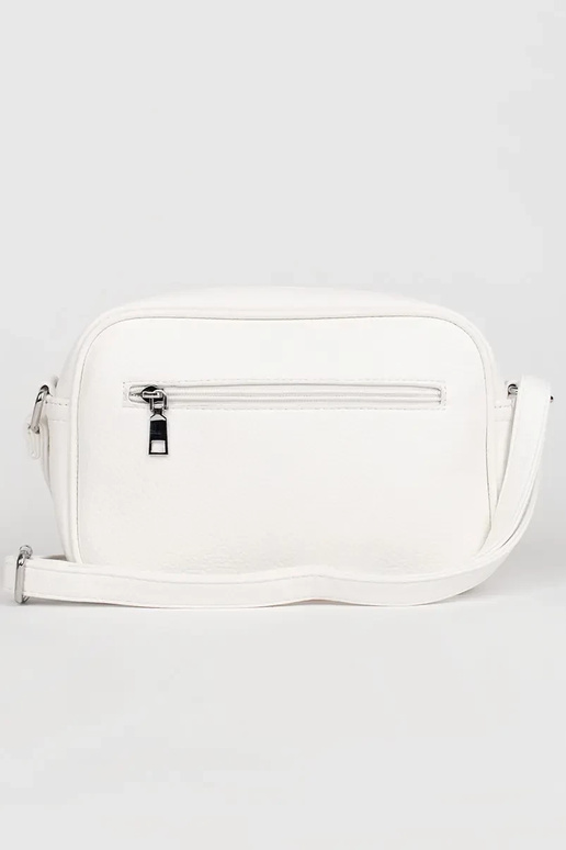 Pequeño bolso blanco con compartimentos