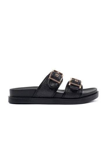 chanclas planas negras con...