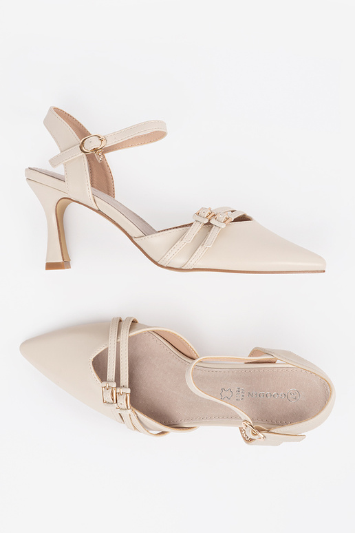 Zapatos de tacón color marfil