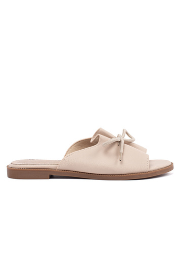 Chanclas beige de mujer con...
