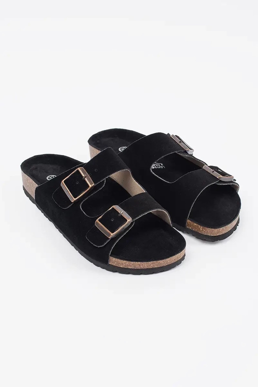 Chanclas de mujer de cuero negras