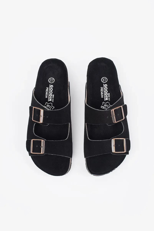 Chanclas de mujer de cuero negras