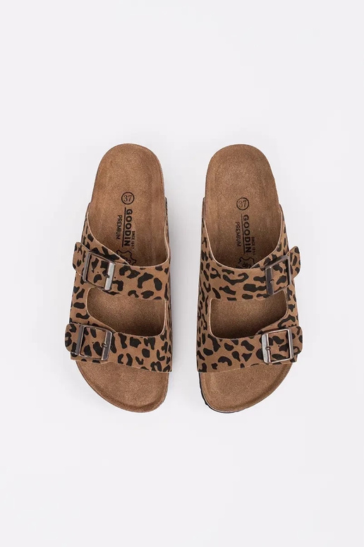 Chanclas de mujer de cuero con... Chanclas de mujer de cuero con...