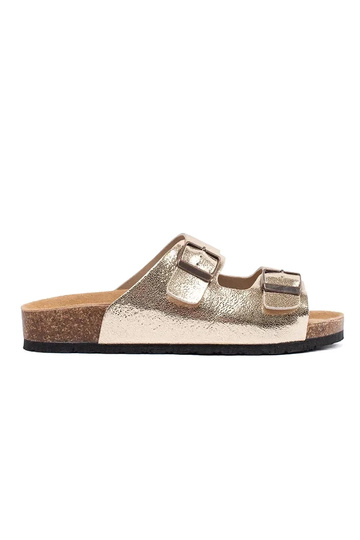Chanclas planas color dorado