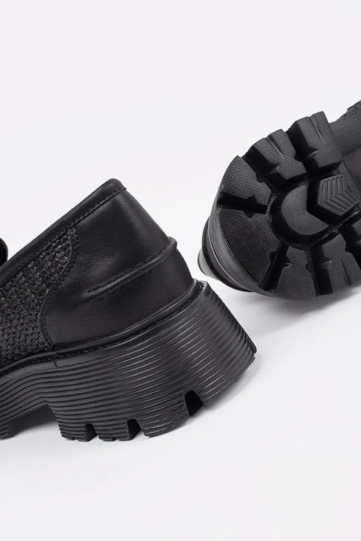 Mocasines negros con plataforma y...