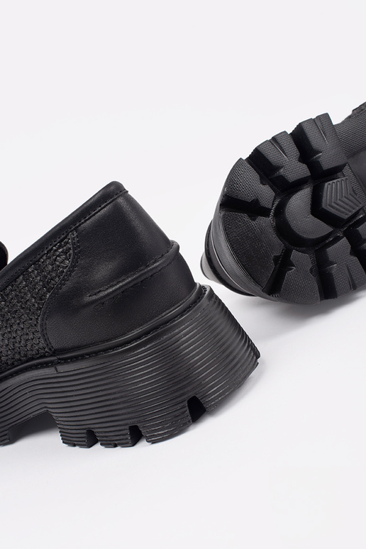 Mocasines negros con plataforma y...