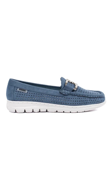 Mocasines azul con cadena...