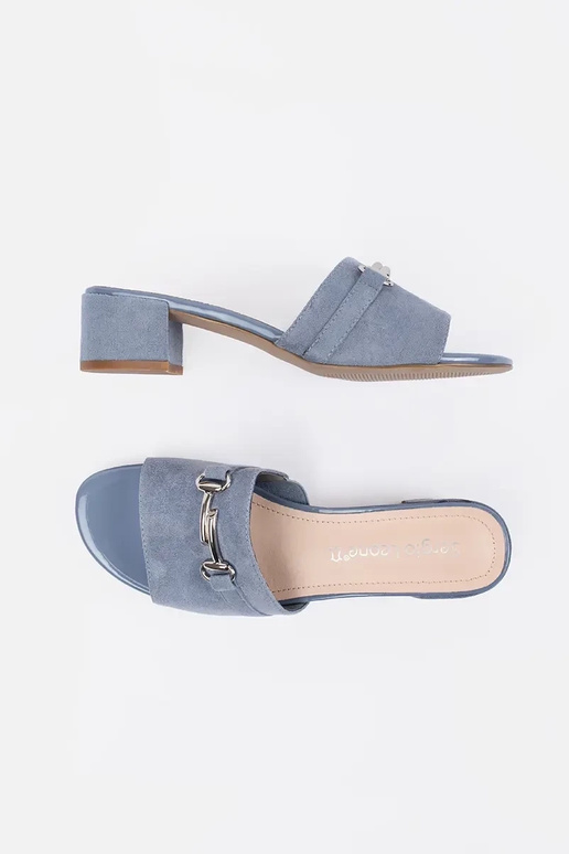 Pantuflas azules de tacón alto Sergio... Pantuflas azules de tacón alto Sergio...