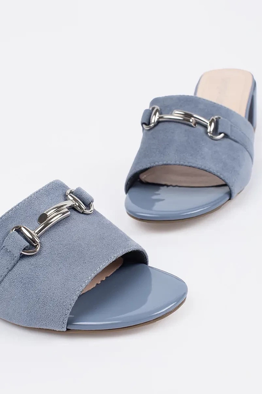 Pantuflas azules de tacón alto Sergio... Pantuflas azules de tacón alto Sergio...