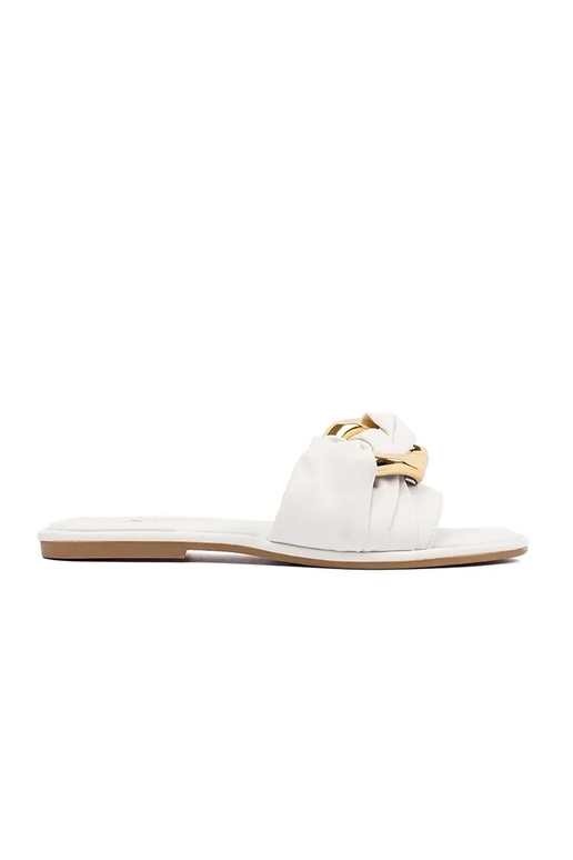 Pantuflas de mujer planas color blanco Pantuflas de mujer planas color blanco