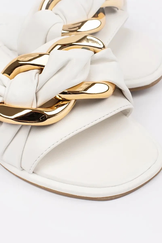 Pantuflas de mujer planas color blanco Pantuflas de mujer planas color blanco