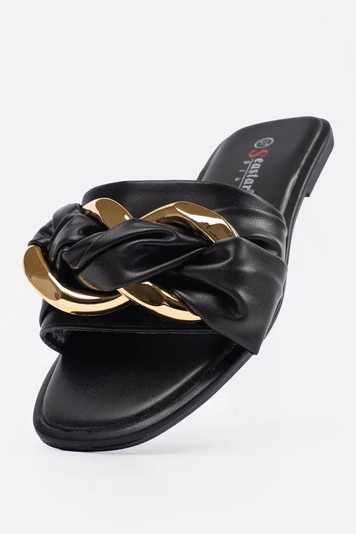 Pantuflas de mujer planas color negro