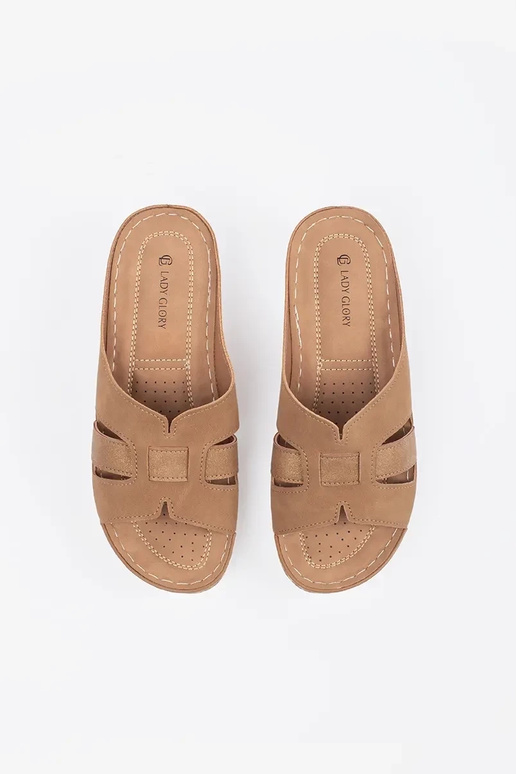 Pantuflas cómodas de cuña baja color...