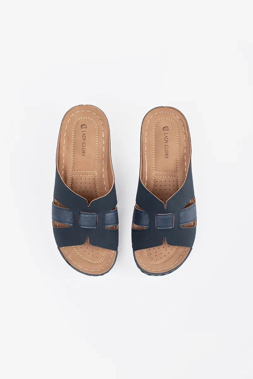 Pantuflas cómodas de cuña baja color...