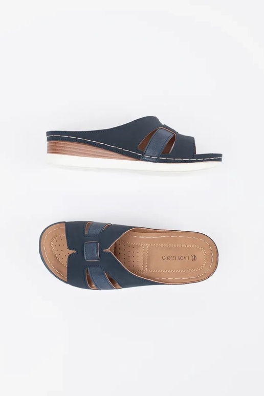 Pantuflas cómodas de cuña baja color...