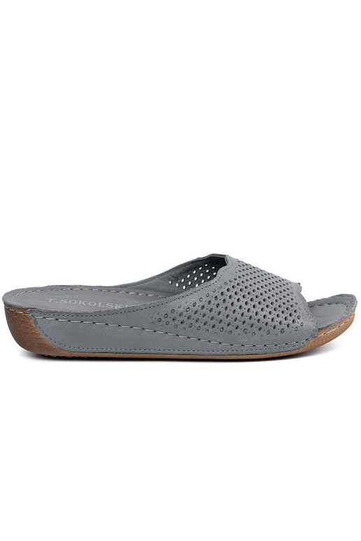 Zapatillas de cuero grises Zapatillas de cuero grises