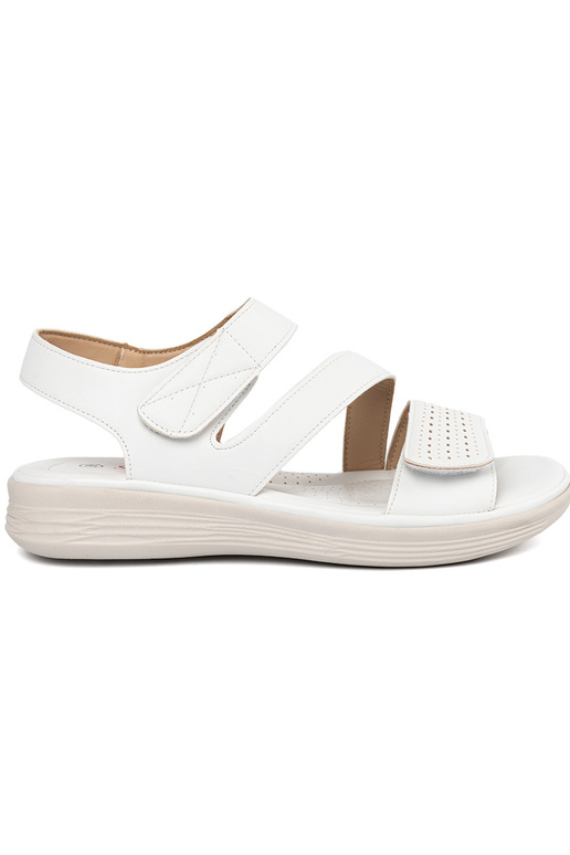 Sandalias de mujer con velcro blancas