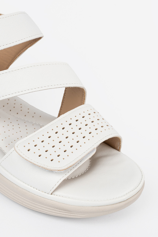 Sandalias de mujer con velcro blancas