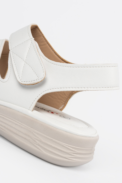 Sandalias de mujer con velcro blancas