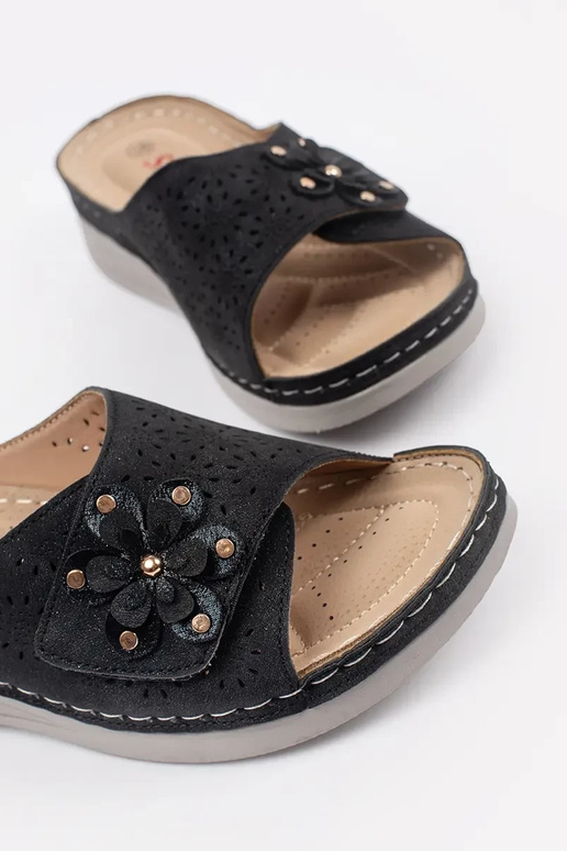 Pantuflas de mujer negras con suela...